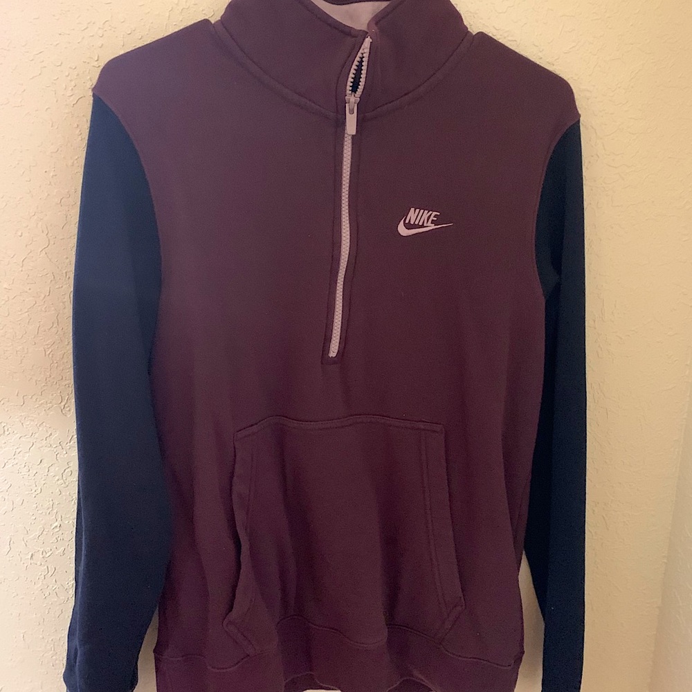 Nike black and pink zip up sweatshirt